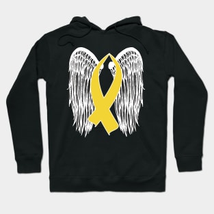 Winged Awareness Ribbon (Gold Ribbon) Hoodie